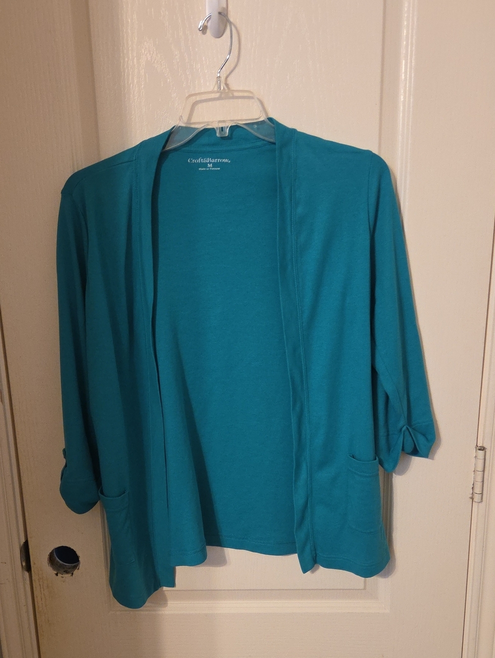 croft & barrow Teal Open-Front Lightweight Cardigan